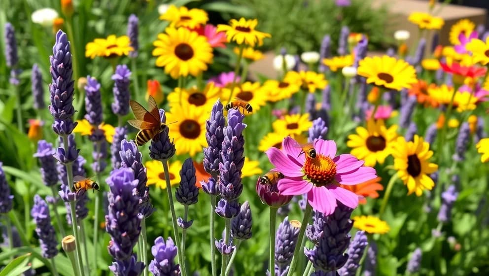 Blommor för bin och fjärilar som lyckas säkert