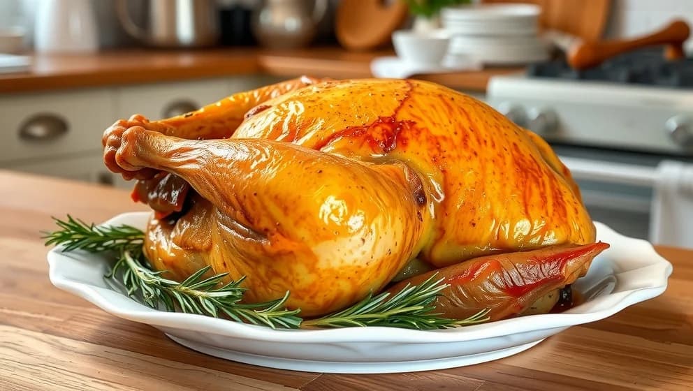 Hel kyckling i ugn på låg temperatur