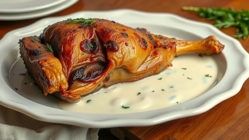 Klassisk kassler i ugn med crème fraiche