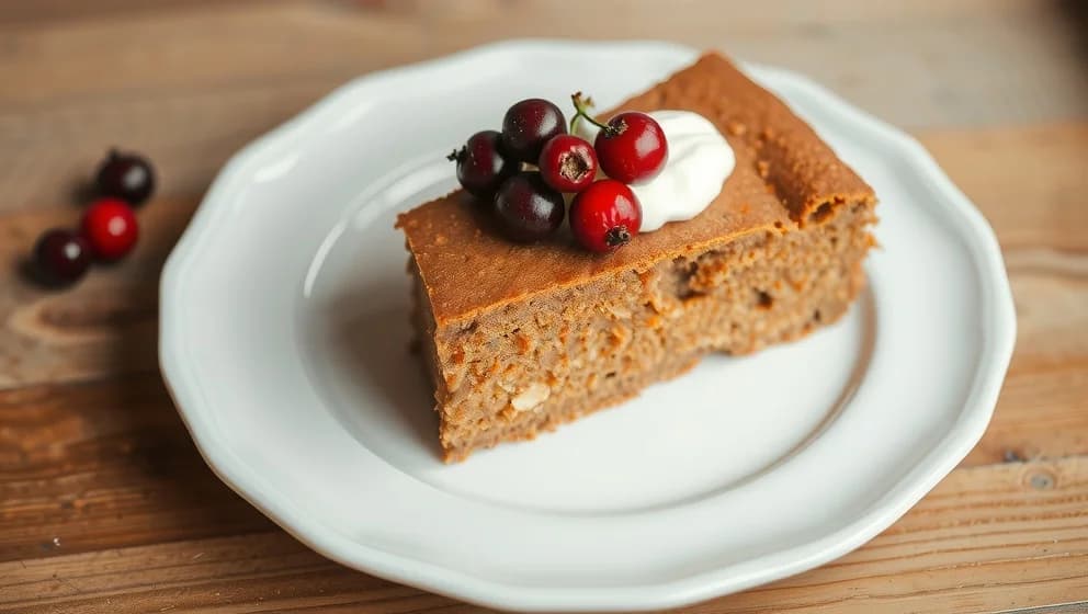 Mjuk pepparkaka med filmjölk och lingon