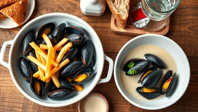 Vad är skillnaden mellan moules frites och moules marinières